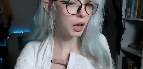  Cute Gamer Girl Shows Tits and Sucks Dildo